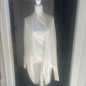 Elegant Cream Open-Front Sweater